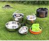 Совместимая с CAMPING MOON IH плита из нержавеющей стали, столовая посуда, подвесная кастрюля из нержавеющей стали, набор из 15 предметов MC210