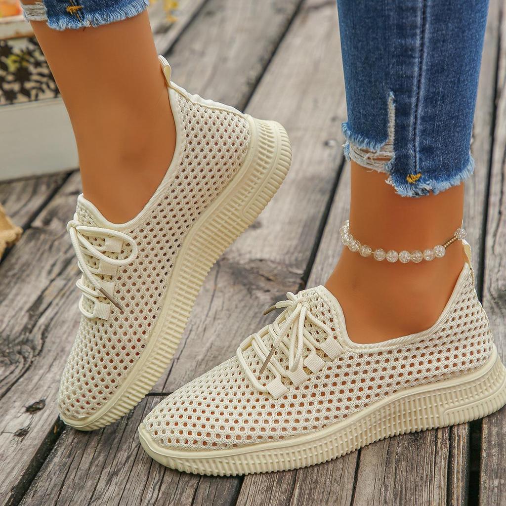 Новые летние сетчатые кроссовки большого размера для женщин, повседневные спортивные кроссовки для бега, дышащие и удобные сетчатые спортивные кроссовки