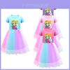 Платье для девочек Super Mario Princess Peach Rainbow Lace фиолетового, красного и розового цвета