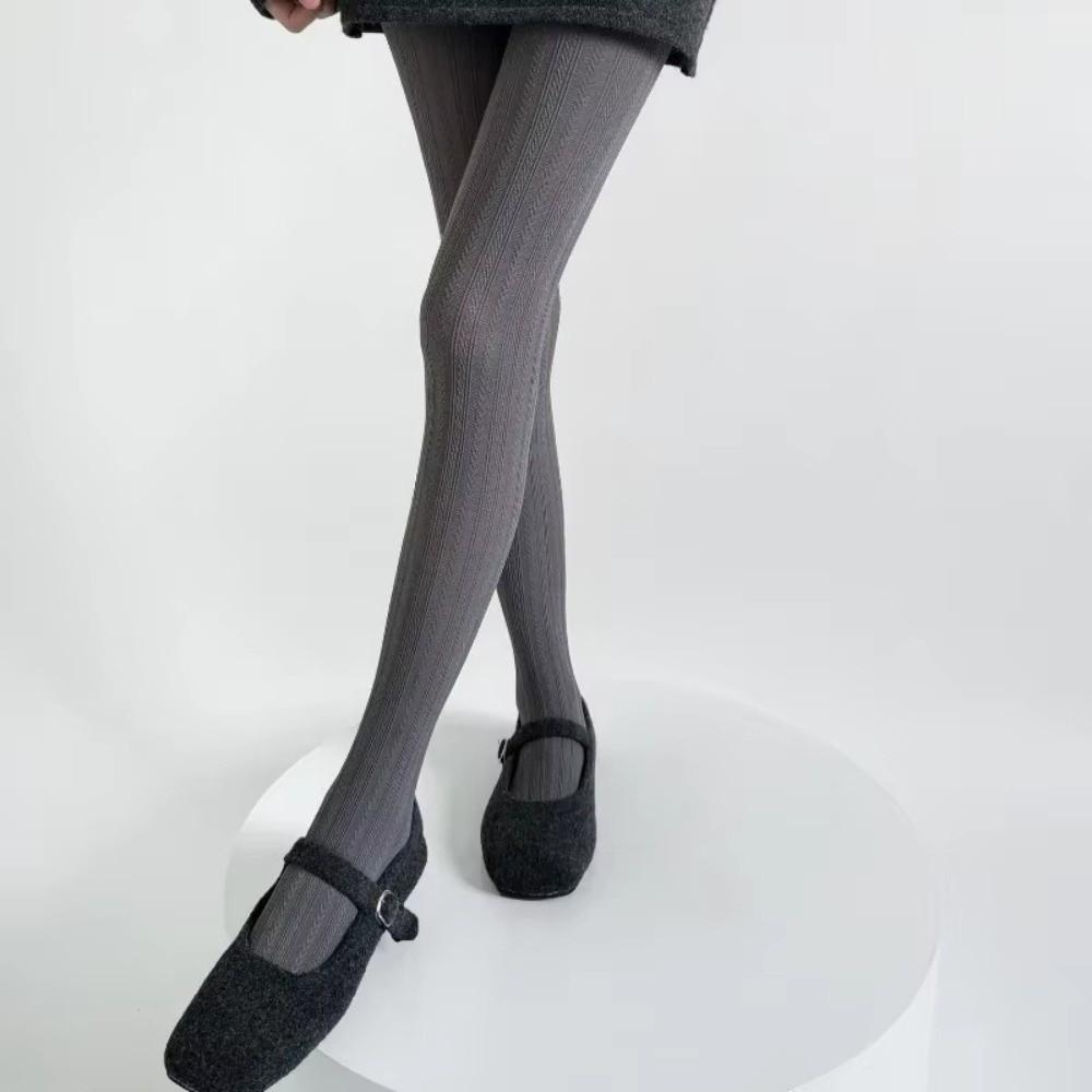 Vertical Stripes Women Tights Slim Tight Pantyhose Retro Female Hosiery Autumn Winter