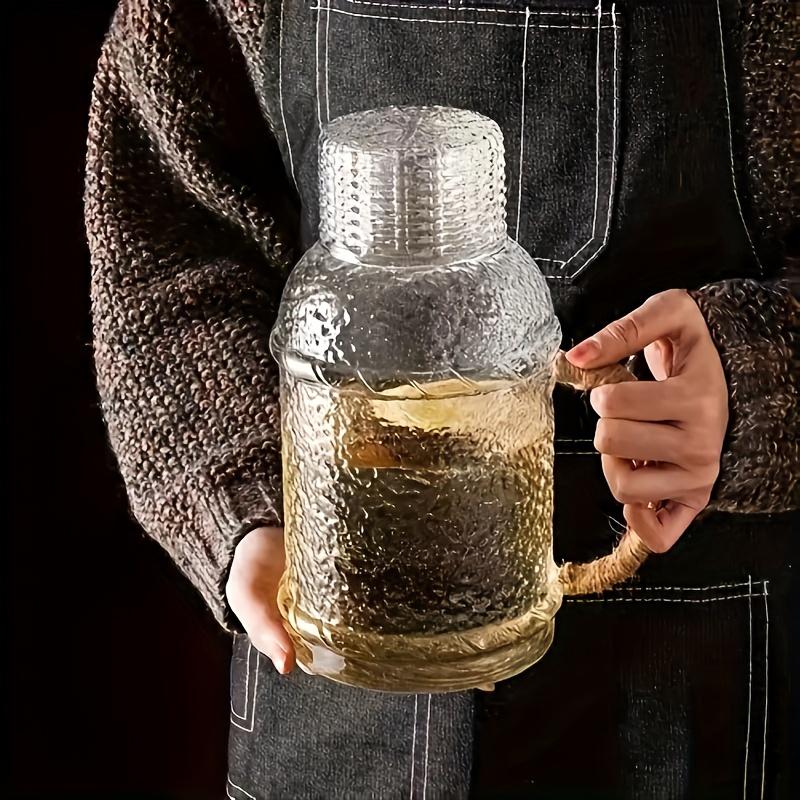 1 шт. стеклянный кувшин с крышкой из термостойкого стекла, сверхмощный кувшин для воды, винтажный графин для напитков, посуда для горячих и холодных напитков