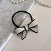 Elegant Acetate Bow Hairpin & Hairband Set - Black and White Clip with Hair Tie.