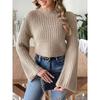 Women's Fall/winter Short Crop Casual Half Turtleneck Sweater