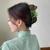 1 Pcs Women Fashion Green Bamboo Hair Clips Metal Grip Clip Accessories Chinese Style Bamboo Hair Clip Creative Gifts