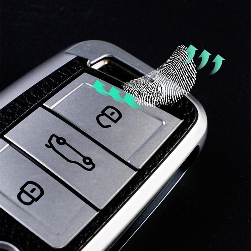 Для Volkswagen VW Polo Golf7 MK7 Tiguan для Skoda Octavia Kodiaq Karoq для Seat Ateca чехол для автомобильного ключа сумка-брелок защитный чехол