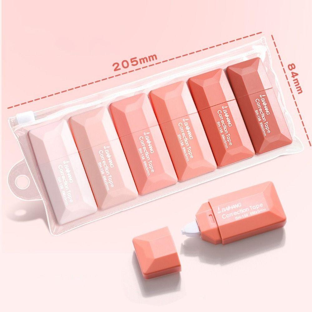 6PCS/Set Gradient Color Correction Tape 36M Large Capacity Student Alteration Tape  School Office