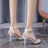 Pointed Toe Closed Sandals for Women Sexy Stiletto Woman Shoes Summer Sale Comfort Sandal Designer Pvc 2025 Luxury Sales Vintage