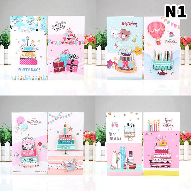 8PCS 3D Greeting Cards with Envelopes - Birthday/Christmas/Blessings Multifunctional Festive Cards