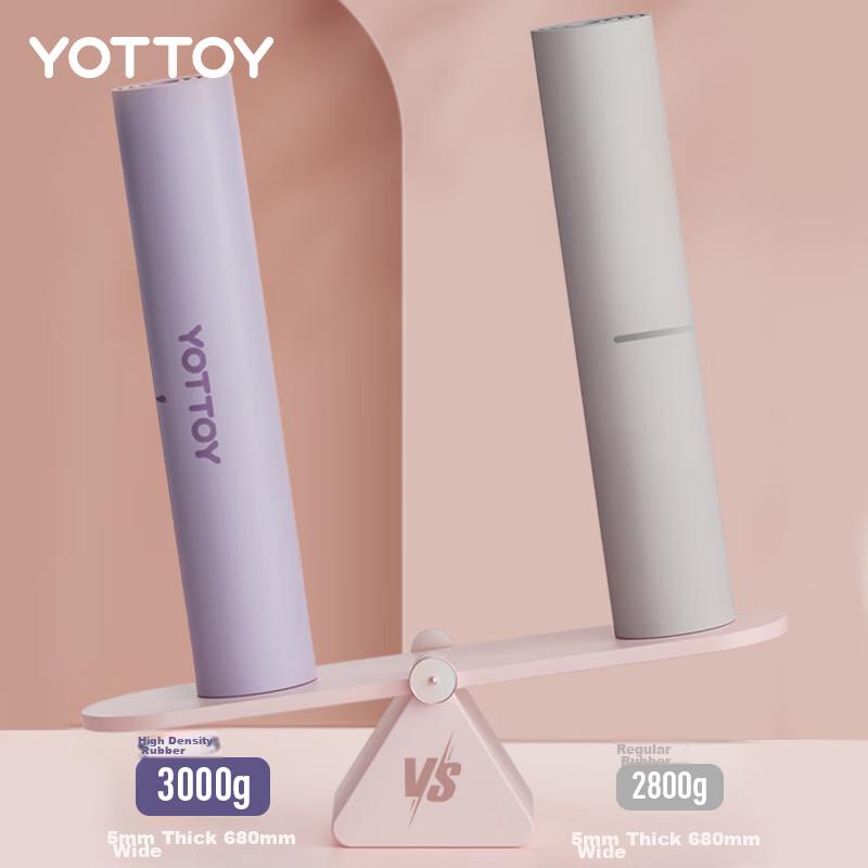 Yottoy Yoga Mat, Professional Natural Rubber, Non-Slip, Soundproof, Shock-Absorbing, Widened PU Sports Floor Mat, Yugu Purple