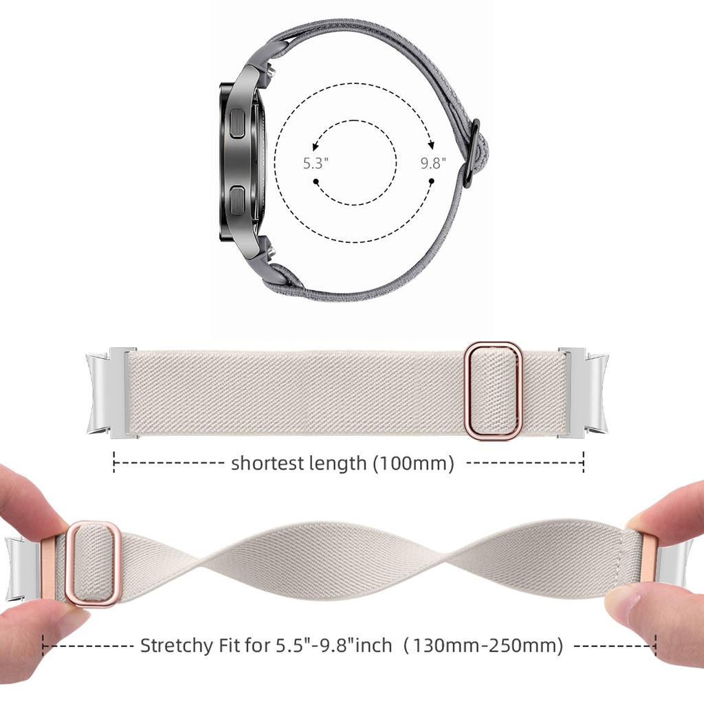 Ремешок без зазоров для Samsung Galaxy Watch 7 6 5 4 40мм 44мм/5 pro 45мм Эластичный нейлоновый браслет Ремешок для Galaxy watch 6 classic 47мм 43мм