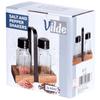 Salt and pepper shakers with stand, 3 pieces.