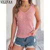 Women's Fashion Casual Summer Spring Solid Color Print Sleeveless V-Neck Blouses & Shirts