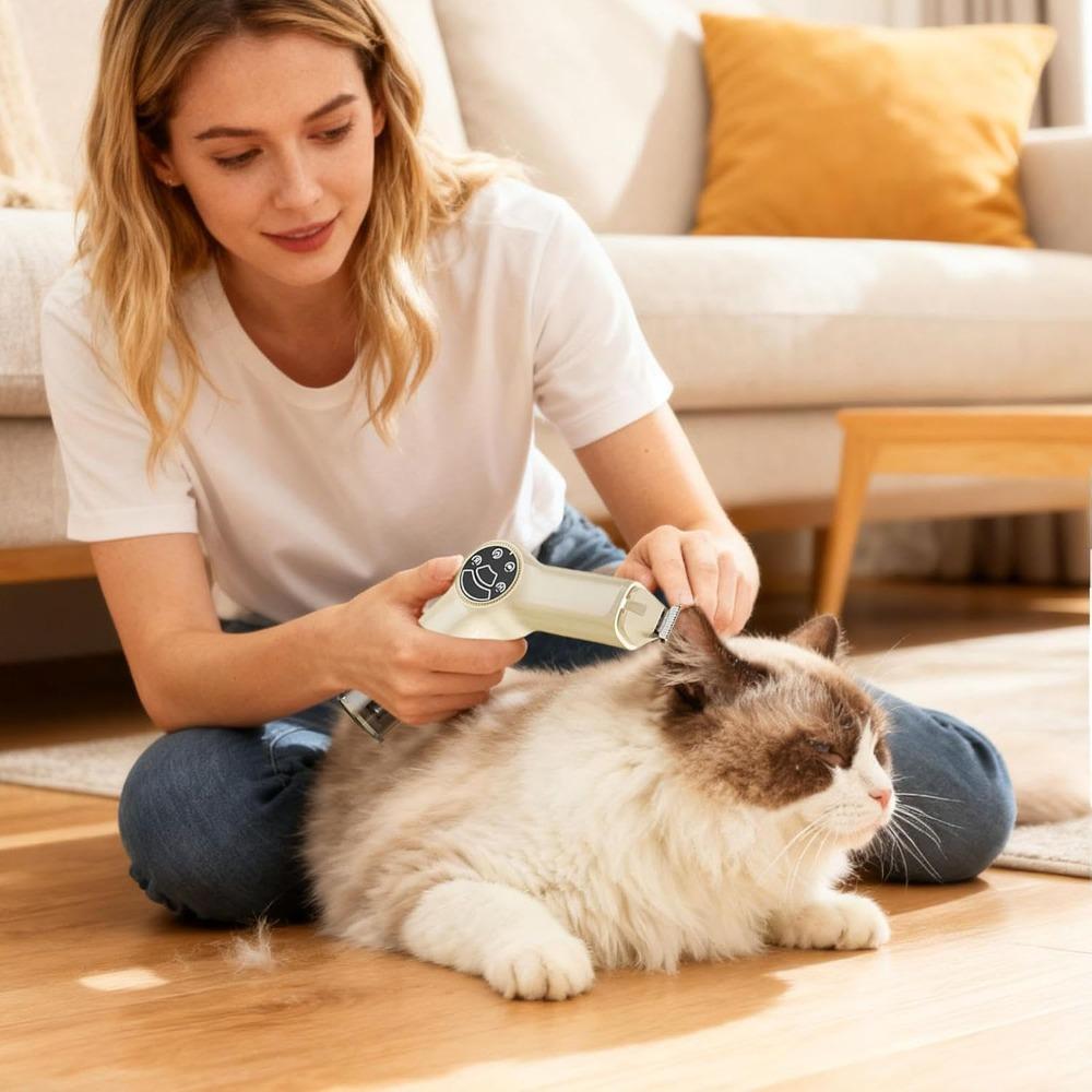 2-in-1 Pet Paw Trimmer & Nail Grinder with LED Light, Ultra-Low Noise, with Quick Sensor and Safety Guard, USB Rechargeable for Small, Medium