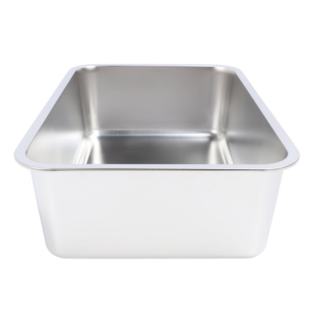 Stainless Steel Open Cat Litter Box Large Rust Resistant Stick Proof Surface Litter Pan with High