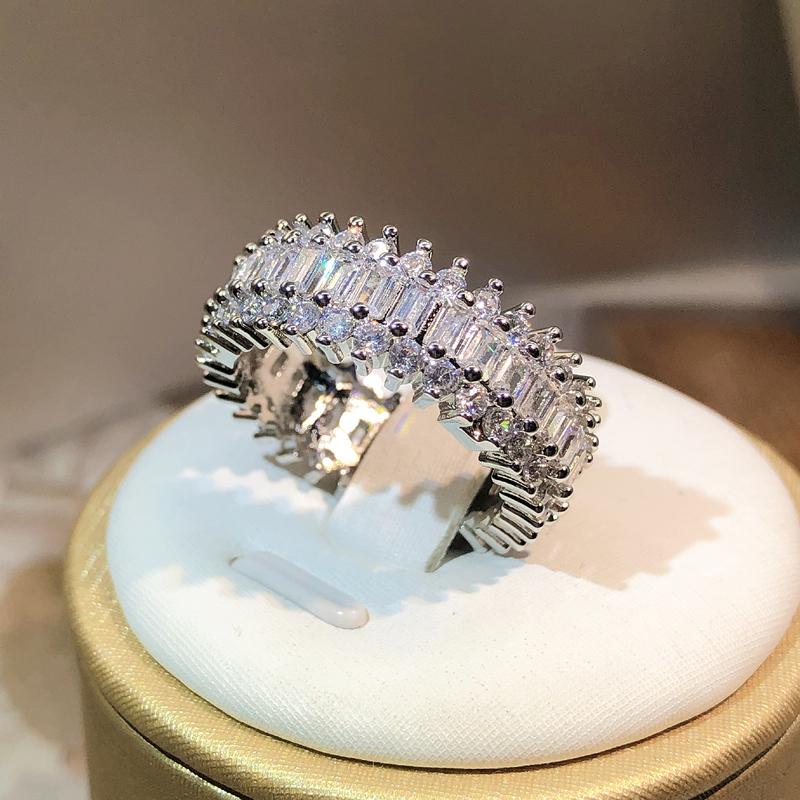 Unique Brand New Luxury Jewelry Sterling copper Marquise Cut White AAAAA Cubic Zircon Women Wedding Bridal Ring Gift