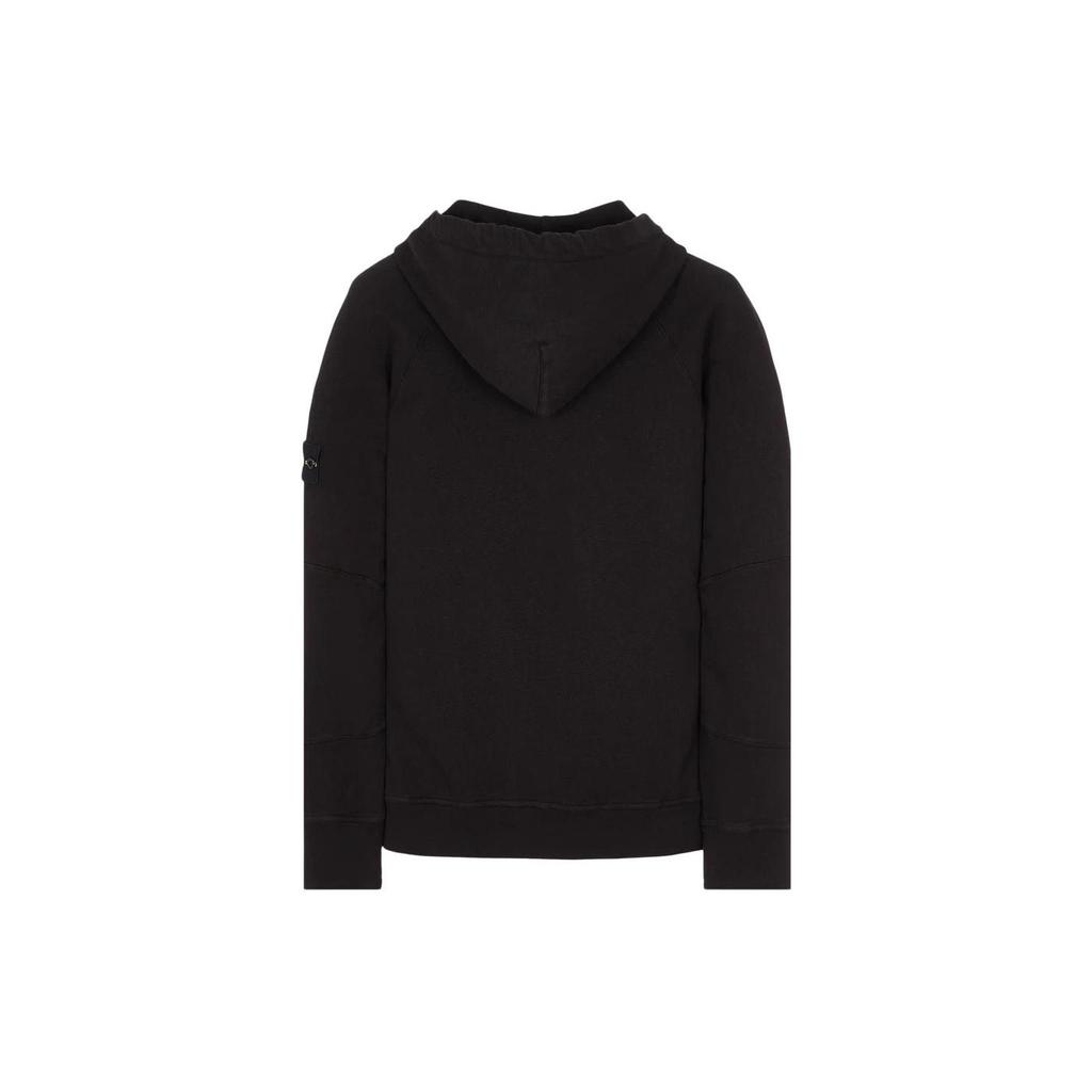 STONE ISLAND Худи черного цвета с крашением готового изделия, унисекс, топы 801563160-V0029