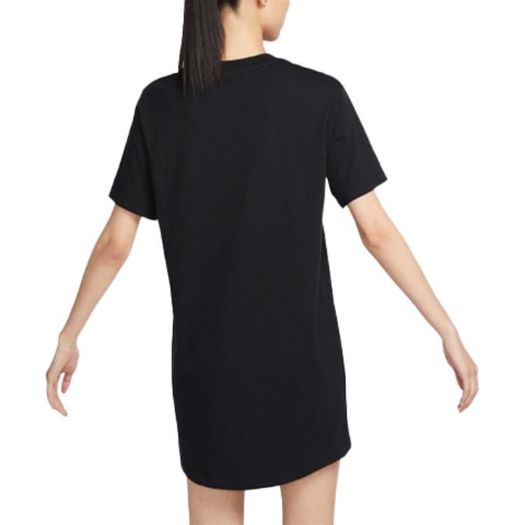 (WMNS) Nike Sportswear Essential Short-sleeve T-Shirt Dress 'Black' Women's DV7883-010
