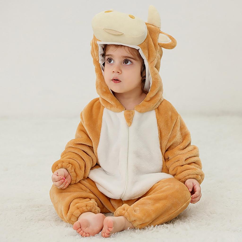 Осенне-зимняя фланелевая одежда для ползания, детские пижамы, детский фланелевый комбинезон с животными