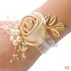 1PC Bracelet Accessorie Bride Wrist Flower Pearl Hand Flowers Romantic Wedding Elegant Bridesmaids