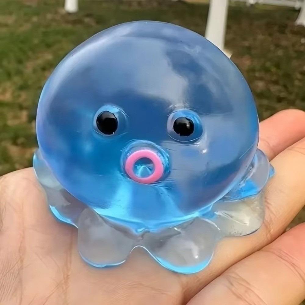 Sugar Filled Glitter Octopus Squishy Simulation Stress Relief Toy For Stress Anxiety Relief