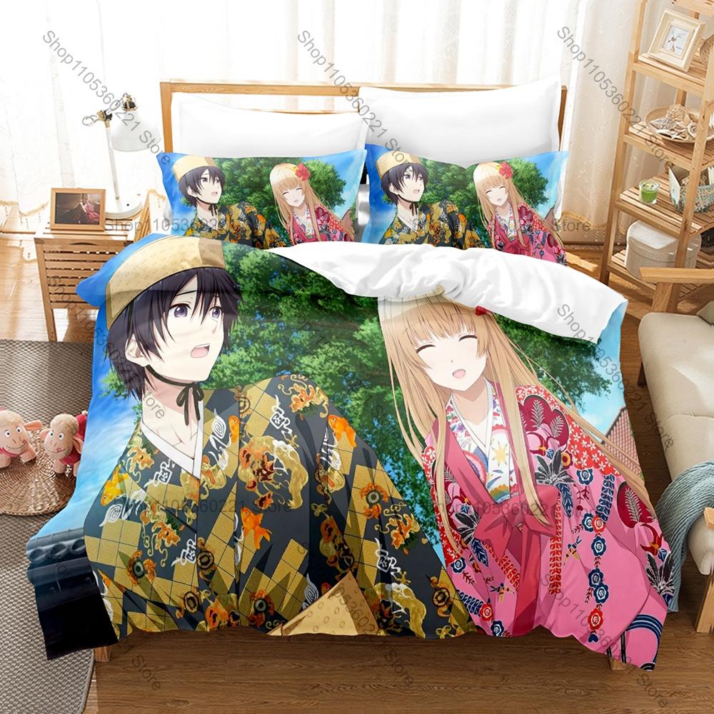 The Angel Next Door Spoils Me Rotten Season Bedding Set Duvet Cover + 2 Pillowcases Mahiru Amane Sweet Romance Anime