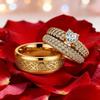Парные кольца Изысканные Романтичные Женские Кольца с Цирконами в Форме Сердца Набор Простые Мужские Кольца из Нержавеющей Стали Кельтский Дракон Свадебные