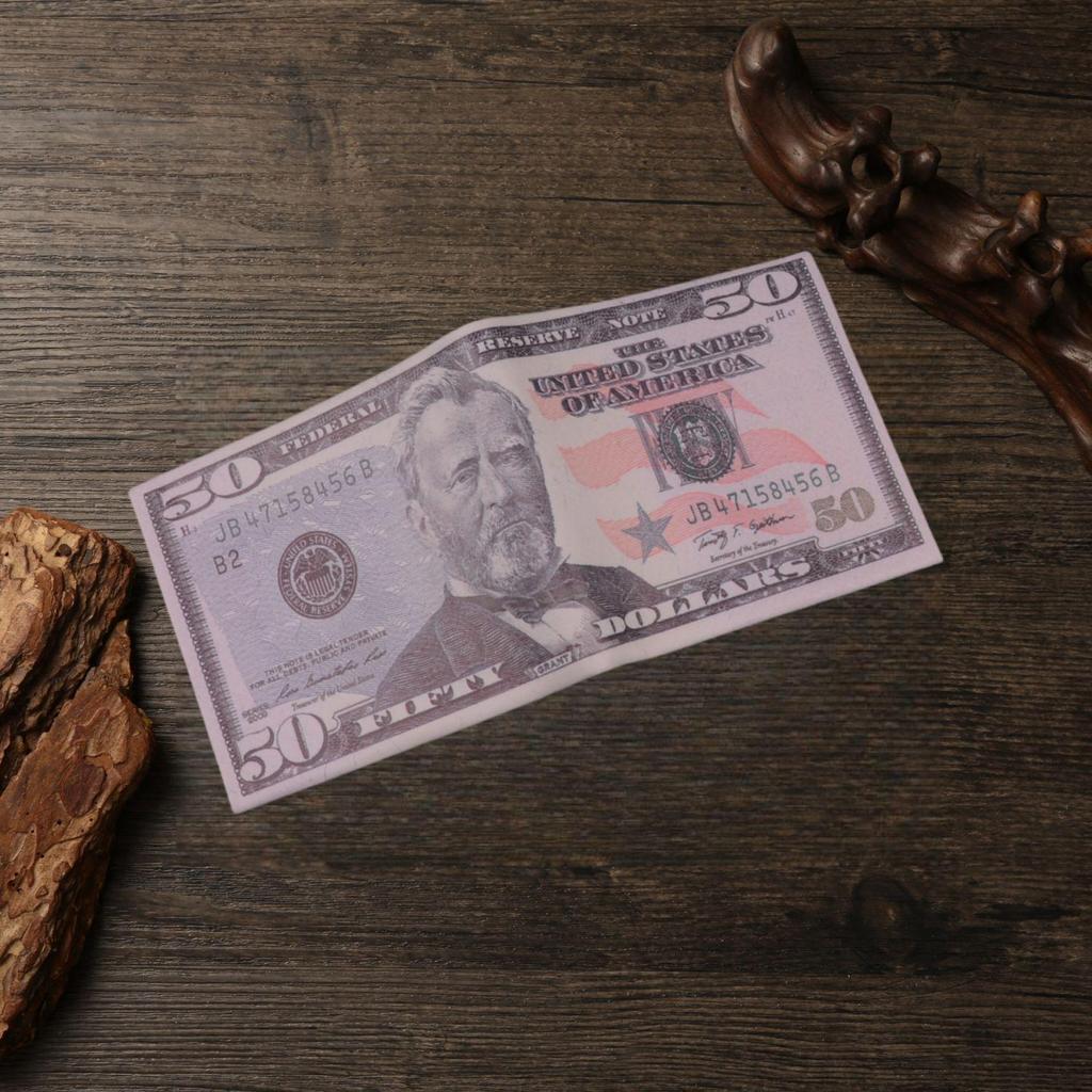 Unisex Short Wallet with Creative Currency Patterns from Various Countries