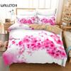 3D персиковый цветущий пододеяльник комплект постельного белья с цветущим узором из микрофибры с весенней цветочной тематикой мягкий 2/3 шт. пододеяльник