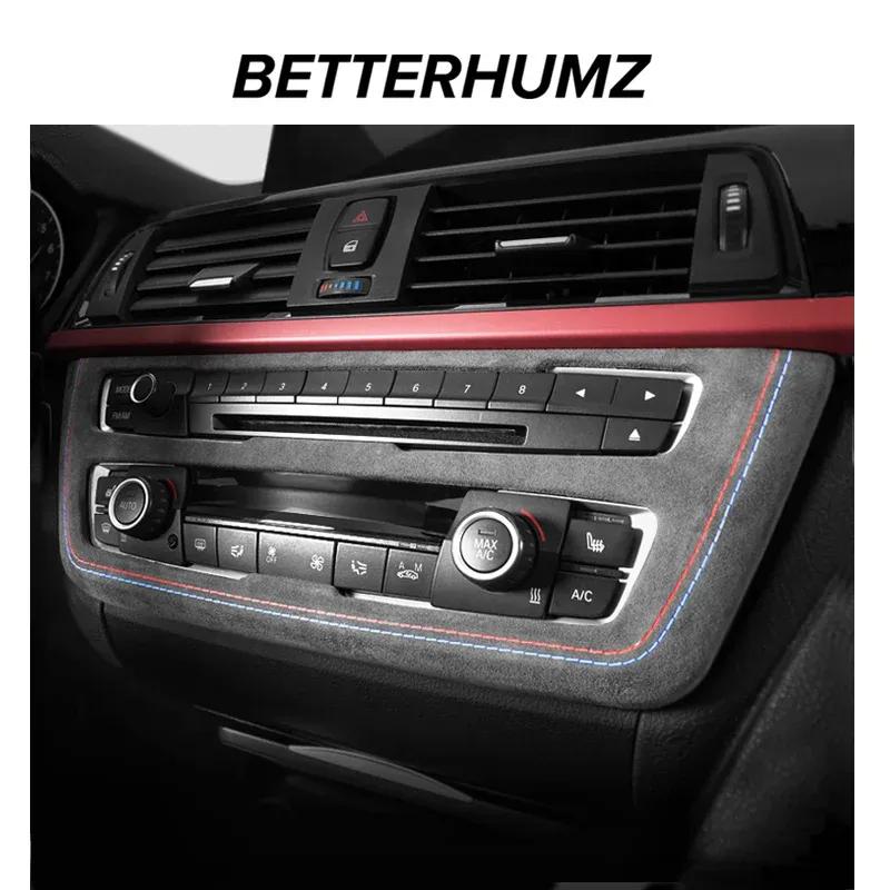 For BMW F30 F32 F34 3 Series 2013- Center Console CD Panel Cover Made of Alcantara Trim Sticker Moulding Interior Accessory