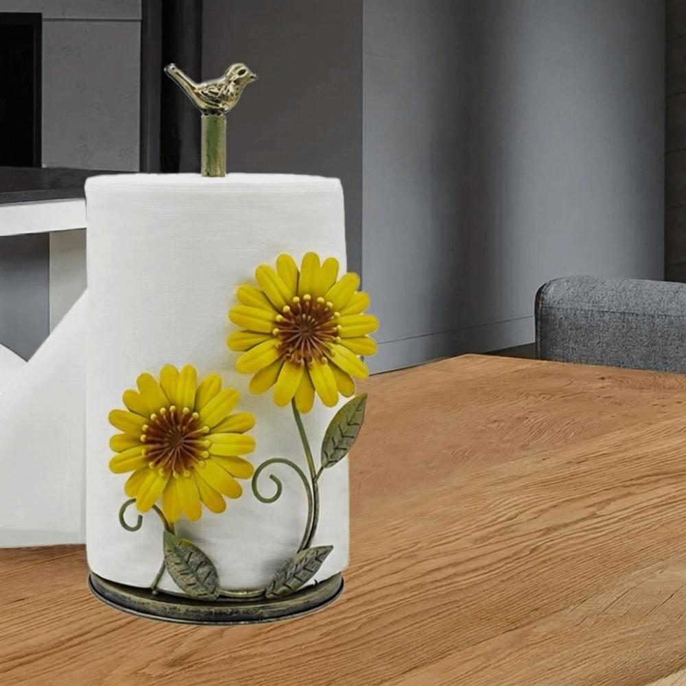 Anti-Skid Flower Shaped Tissue Holder Freestanding Paper Towel Rack Dining Table