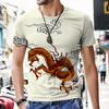 Винтажная мужская футболка с 3D принтом и короткими рукавами с рисунком дракона, тотемная уличная одежда, молодежная летняя верхняя мужская одежда больших размеров