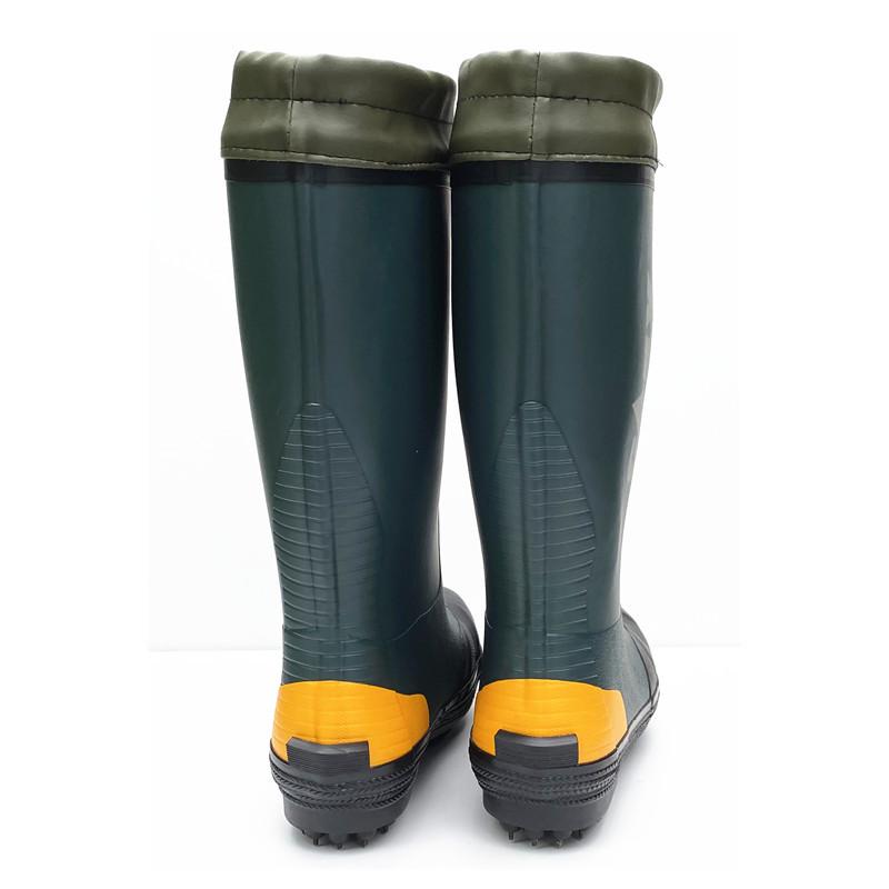 Мужские нескользящие высокие водонепроницаемые резиновые дождевые сапоги с металлическими гвоздями - Дышащая мода для рыбалки
