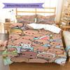 H260212Peach Goma Pattern Bedding,Quilt Set Quilt Cover Pillowcase Home Birthday Gift (1 * duvet cover + 2 * pillowcase, without core)