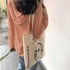 Women Canvas Shoulder Bag Large Capacity Books Tote Girl Stick Figure Print Handbag Eco Cotton Cloth Purse Ladies Shopping Bags
