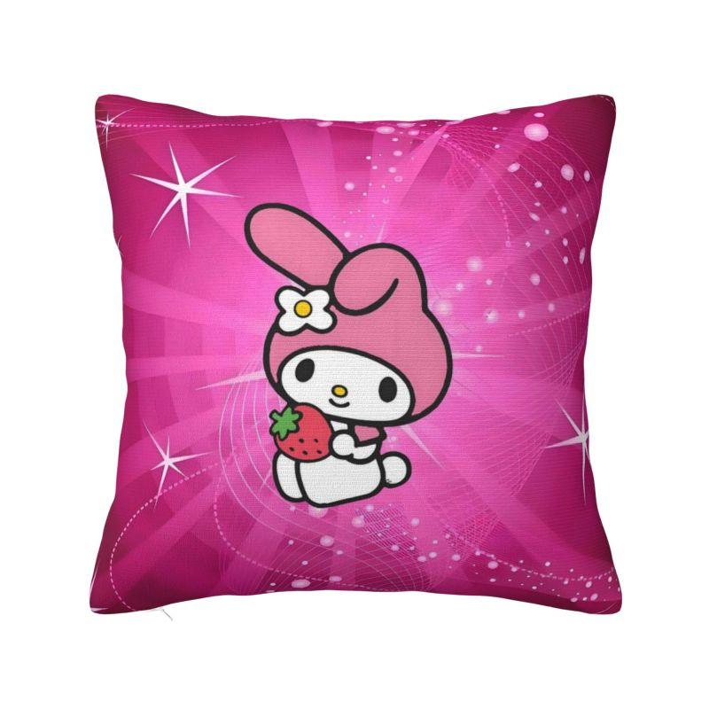Индивидуальная роскошная наволочка для подушки Sanrio My Melody в стиле аниме для дивана, полиэстер, мультяшная, милая, декоративная для спальни