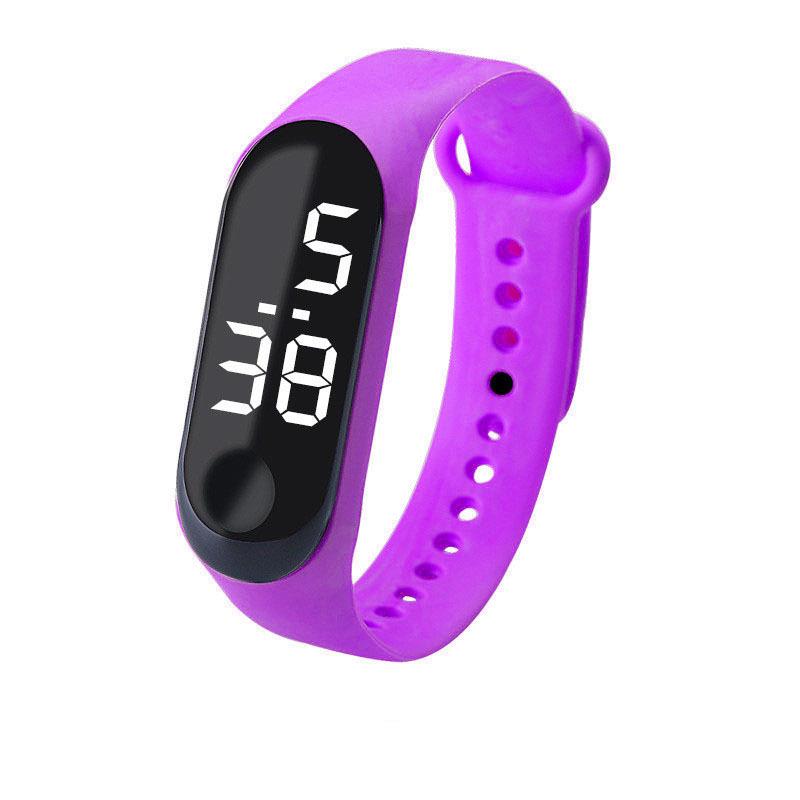 Светодиодный экран наручных часов, умный сенсорный экран, спортивный повседневный браслет, активный бег для мужчин, женщин, любителей, силиконовые часы