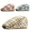 Летняя дышащая шляпа-берет в клетку, яркая клетчатая шляпа-берет, защита от солнца для мужчин и женщин, кепка для папы с козырьком спереди