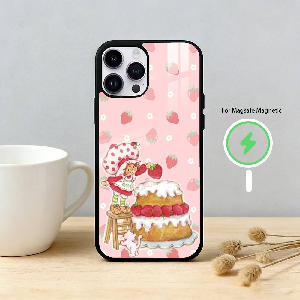 Чехол для телефона 'Клубничный Кекс Волна' S-Strawberry S-Shortcake Wave для iPhone 17/16/15/14/13/12/Plus/Pro/Max с поддержкой магнитной беспроводной зарядки