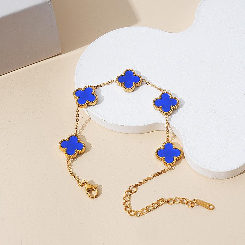 Браслет из нержавеющей стали с четырьмя листами клевера не теряет цвет женский титановый стальной старший Sense Ins стиль ювелирных изделий