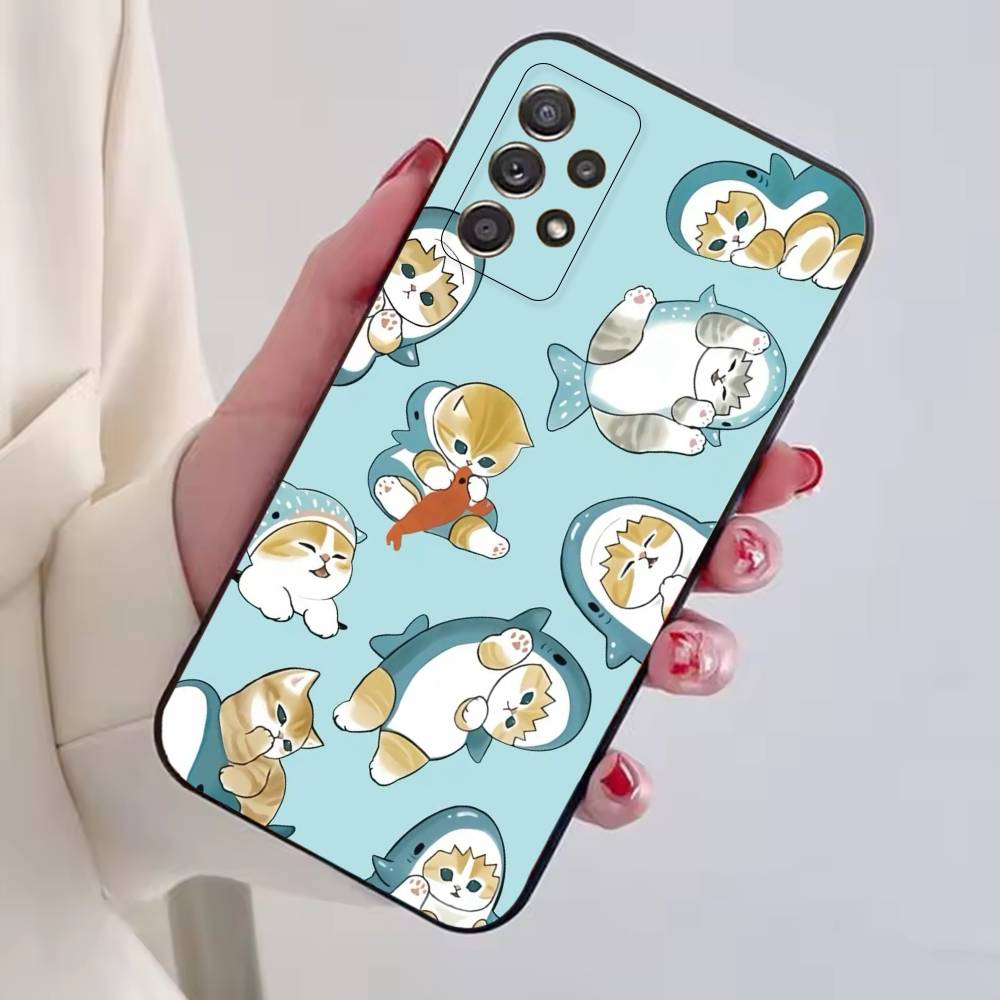 M-Mofusand Кот Милый Мультяшный Чехол Для Телефона Для Samsung S25,S24,S21,S22,S23,S30,Ultra,S20,Plus,Fe,Мягкий Силиконовый Черный Чехол