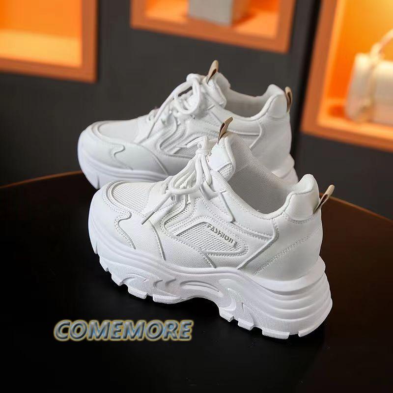 Sneakers Women's New Punk Gothic Style Girls Beige Platform High Heels Luxury Wedges Shoes for Woman Casual Sports Tennis Female