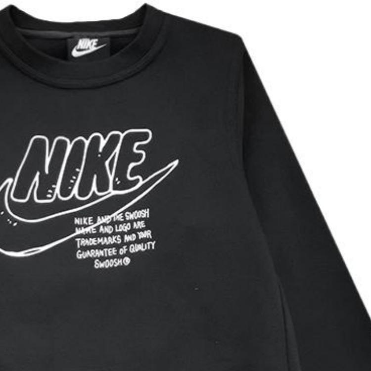 Nike Свитшот с круглым вырезом и логотипом, детские свитшоты, черный цвет CZ6108-010