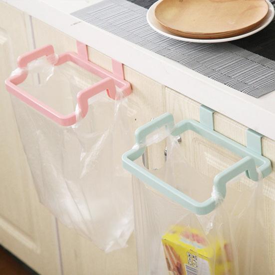 Kitchen Cabinet Door Back Garbage Trash Bag Towel Hanging Holder Rack Organizer