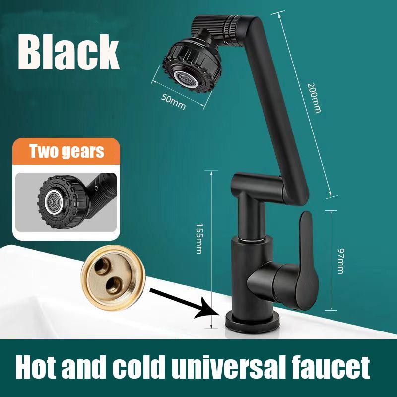 1080° поворотный смеситель для раковины универсальный вращающийся смеситель черный/серебристый сплав смесители для горячей и холодной воды аэраторы для душа для ванной комнаты
