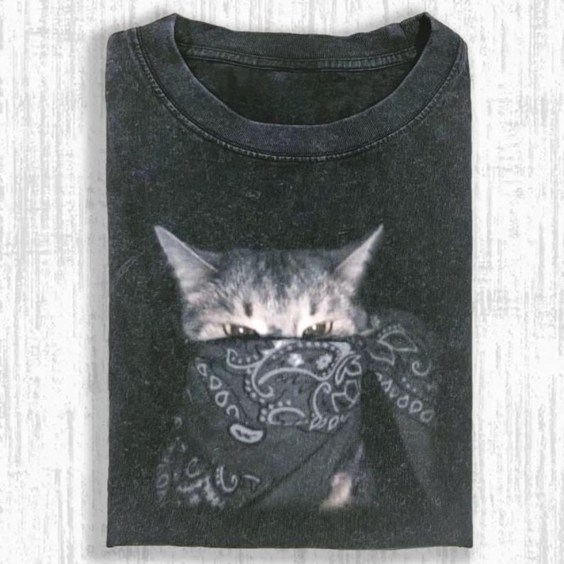 Cute cat Gift T-shirt Men Women Harajuku Oversized Unisex Short Sleeve Streetwear high quality Couples Classic soft Retro Fashion