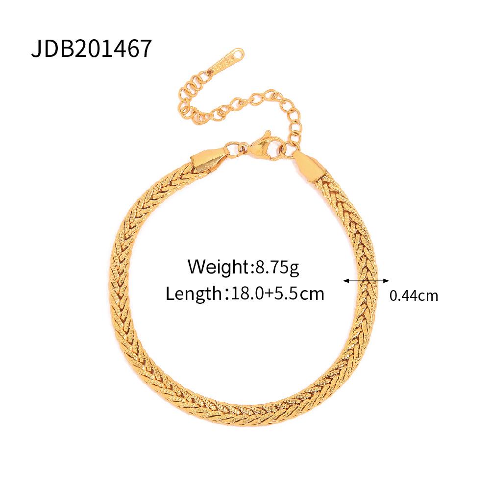 Элегантный кубинский браслет из нержавеющей стали - Женский титановый браслет высокого класса с гальваническим покрытием, не тускнеющий