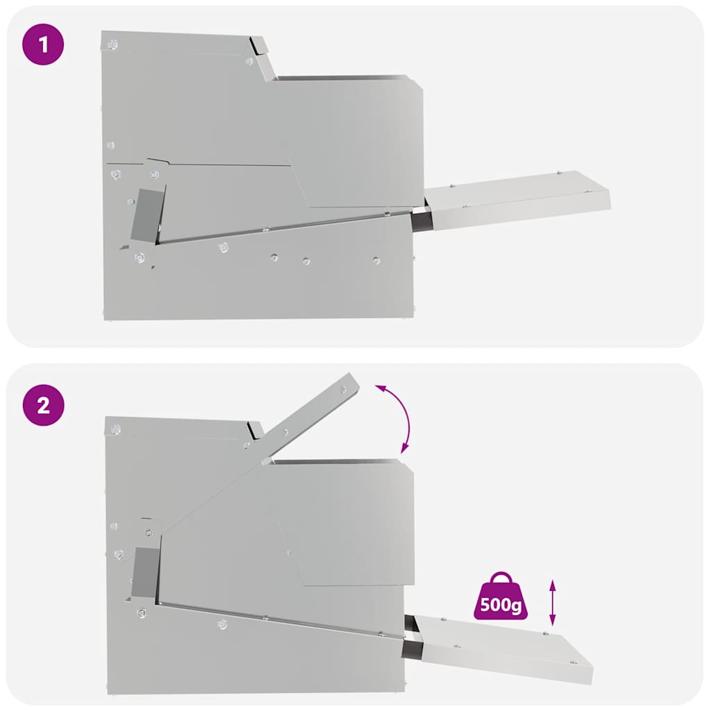 Chicken Treadle Feeder Silver 50 x 40 x 29 cm Galvanized Steel