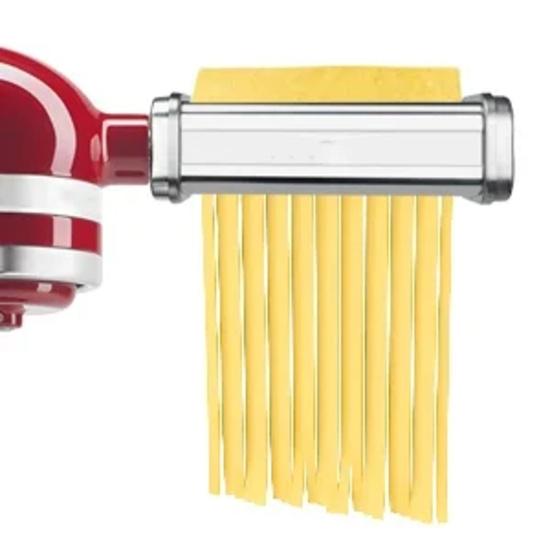 Насадка для пасты для миксера KitchenAid, Валок для раскатки теста для пасты, Резак для спагетти и феттучини, Нержавеющая сталь, Подходит для всех миксеров KitchenAid Chef