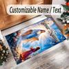 Virgin Mary Theme Crystal Velvet Rug Personalized Custom Name Text Soft Floor Mat Home Decor