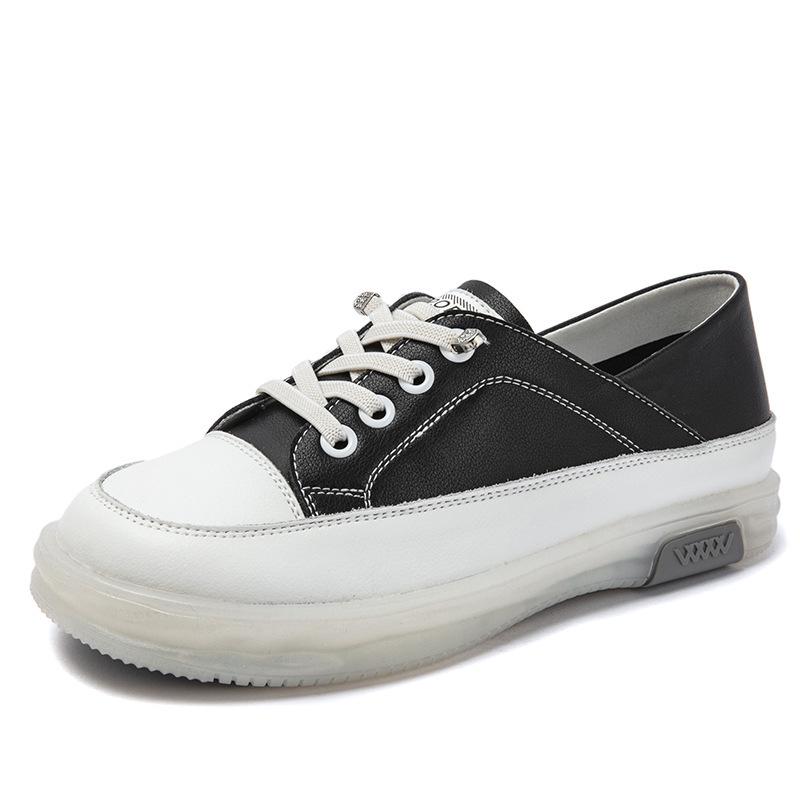 2025 Women's Genuine Leather White Sneakers: Breathable, Soft Cowhide Sole, Versatile Two-Wear Design for Spring & Summer.